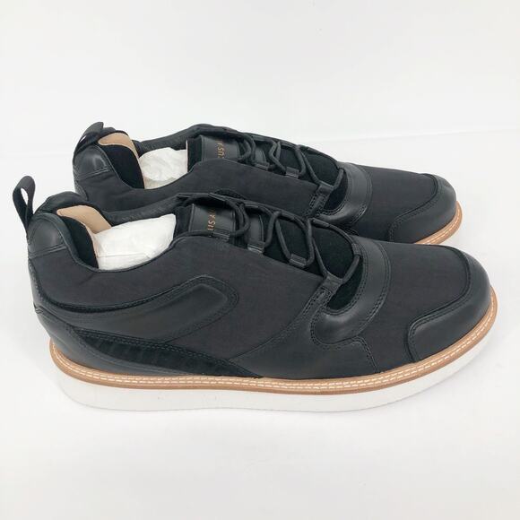 MARCUS ALEXANDER Mens Barlow Low Top Sneakers US 13 EU 46 Black Leather NWOB - Picture 3 of 12